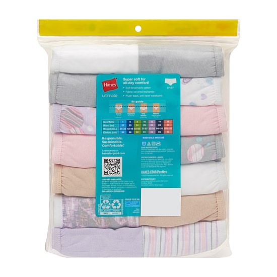 Hanes Bonus Pack Little & Big Kid Girls 12+2 Pack Briefs Gubb4b