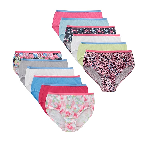 Hanes Little & Big Kid Girls 12 Pack Briefs Gubr12