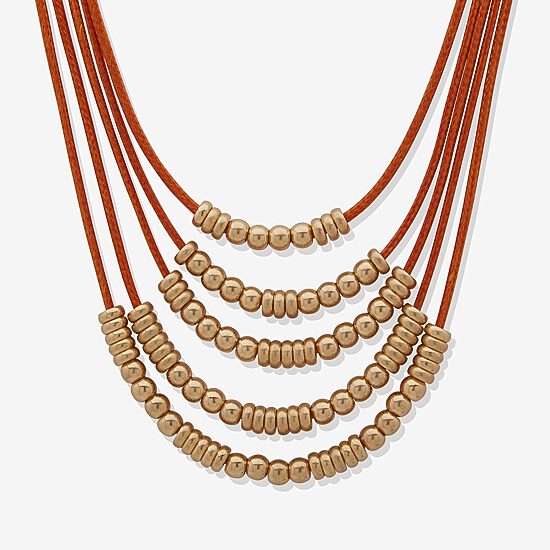 A.N.A Gold Tone Womens 50 Inch Strand Necklace