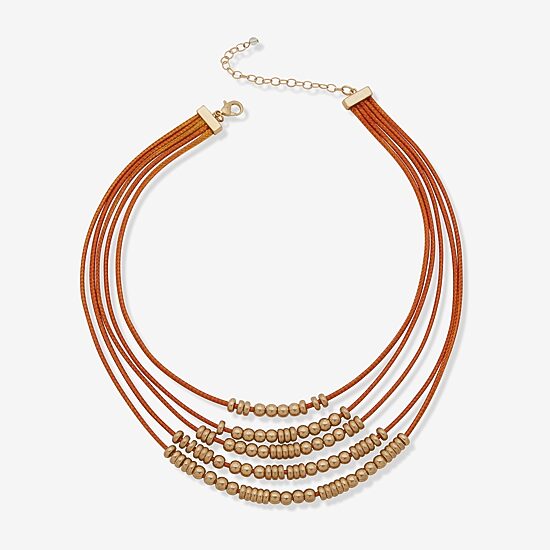 A.N.A Gold Tone Womens 50 Inch Strand Necklace