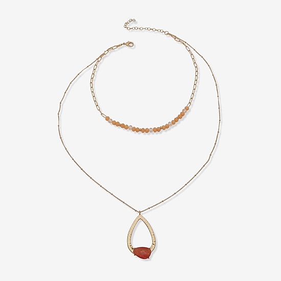 A.N.A old Tone Womens 50 Inch Strand Necklace