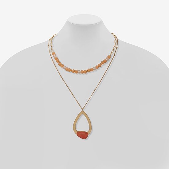 A.N.A old Tone Womens 50 Inch Strand Necklace