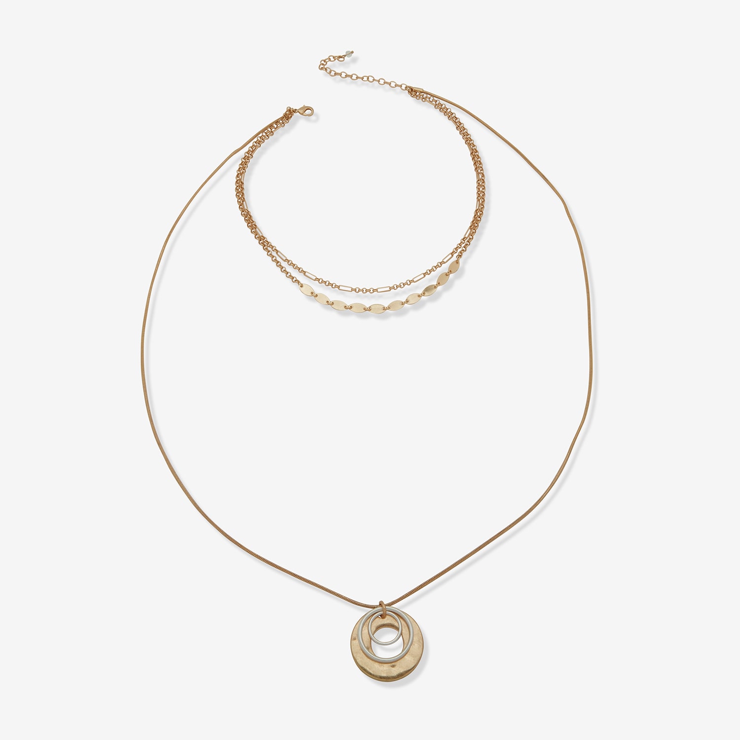 a.n.a Hammered Womens 16 Inch Strand Necklace
