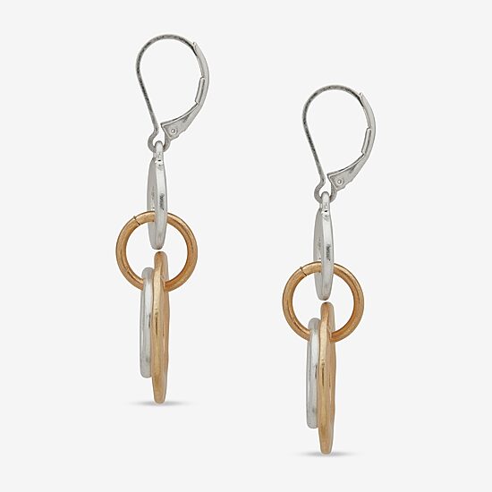 a.n.a Two Tone Hammered Womens Drop Earrings