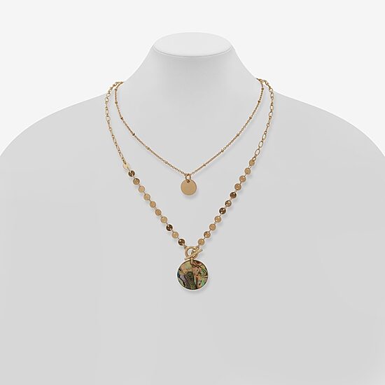a.n.a Gold Tone Toggle Womens 18 Inch Pendant Necklace