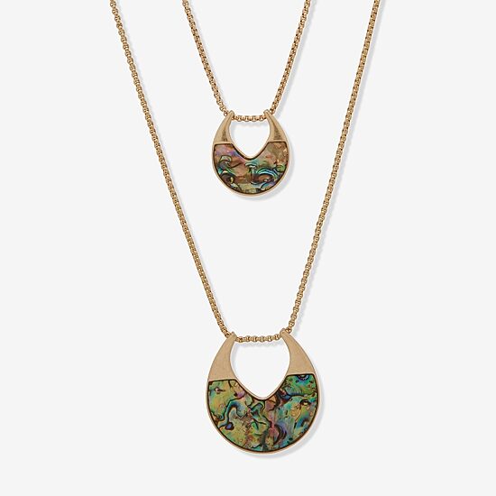 a.n.a Gold Tone Womens 24 Inch Pendant Necklace