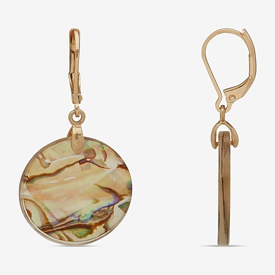 a.n.a Gold Tone Disk Womens Drop Earrings
