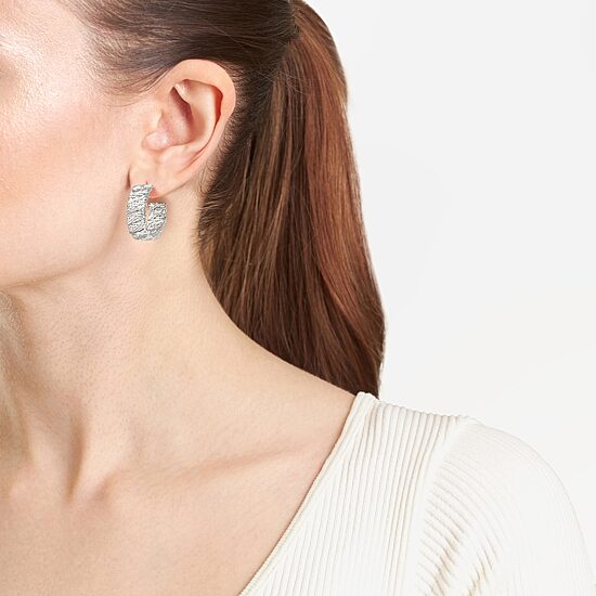Silver Reflections Womens 23.6mm Hoop Earrings