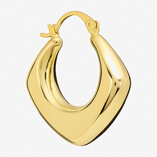 Silver Reflections Womens 14K Gold Over Brass 31.4mm Hoop Earrings