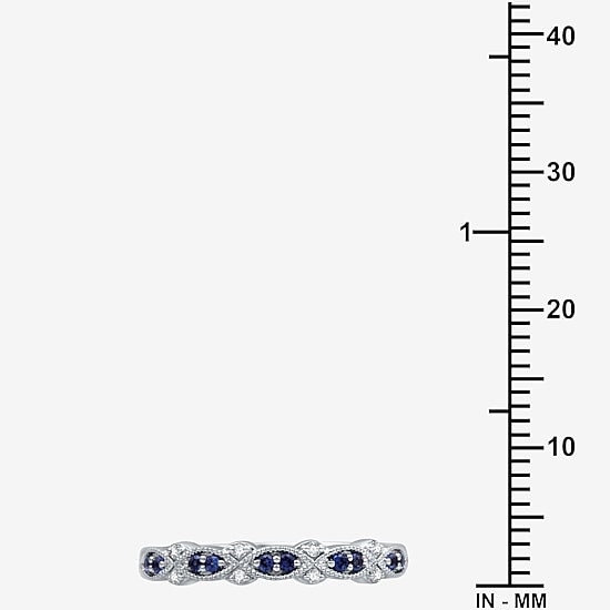 I Said Yes 1/2 CT. T.W. Lab Created Blue Sapphire Sterling Silver or 14K Gold Over Silver Wedding Band