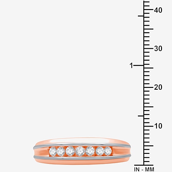 I Said Yes (H-I / I1) Mens 1/4 CT. T.W. Lab Grown White Diamond 14K Two Tone Gold Over Silver Wedding Band