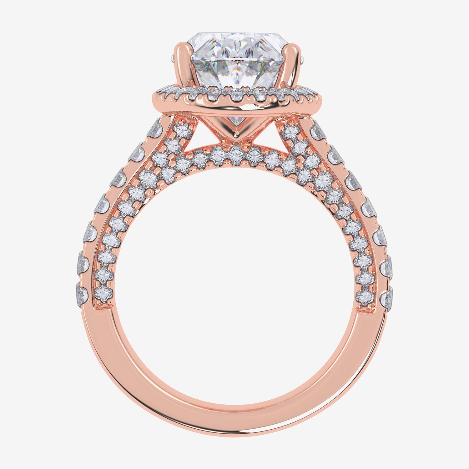 G-H / Vs2-Si1) Womens / CT. T.W. Lab Grown White Diamond 14K Gold Oval Side Stone Halo Engagement Ring