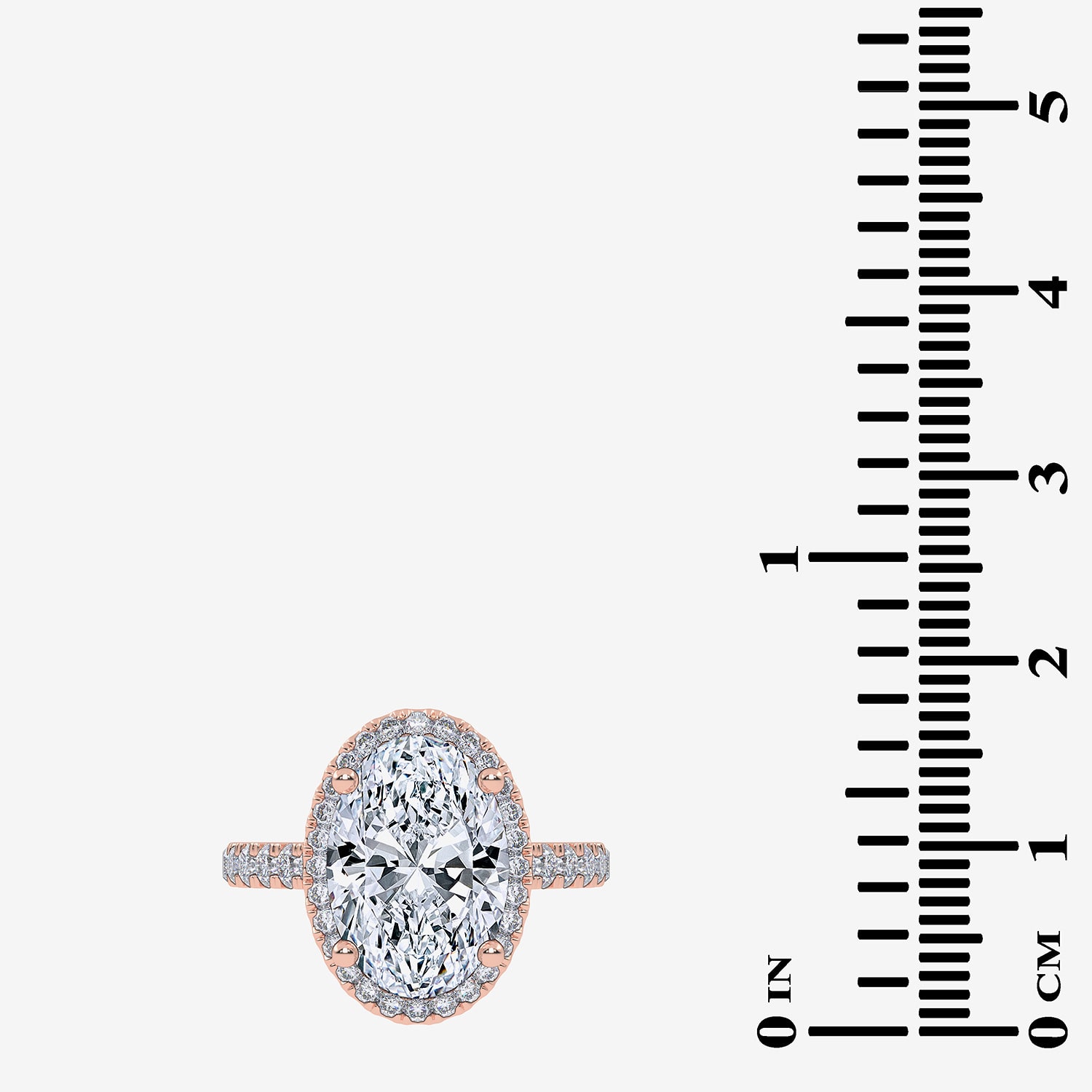 G-H / Vs2-Si1) Womens / CT. T.W. Lab Grown White Diamond 14K Gold Oval Side Stone Halo Engagement Ring