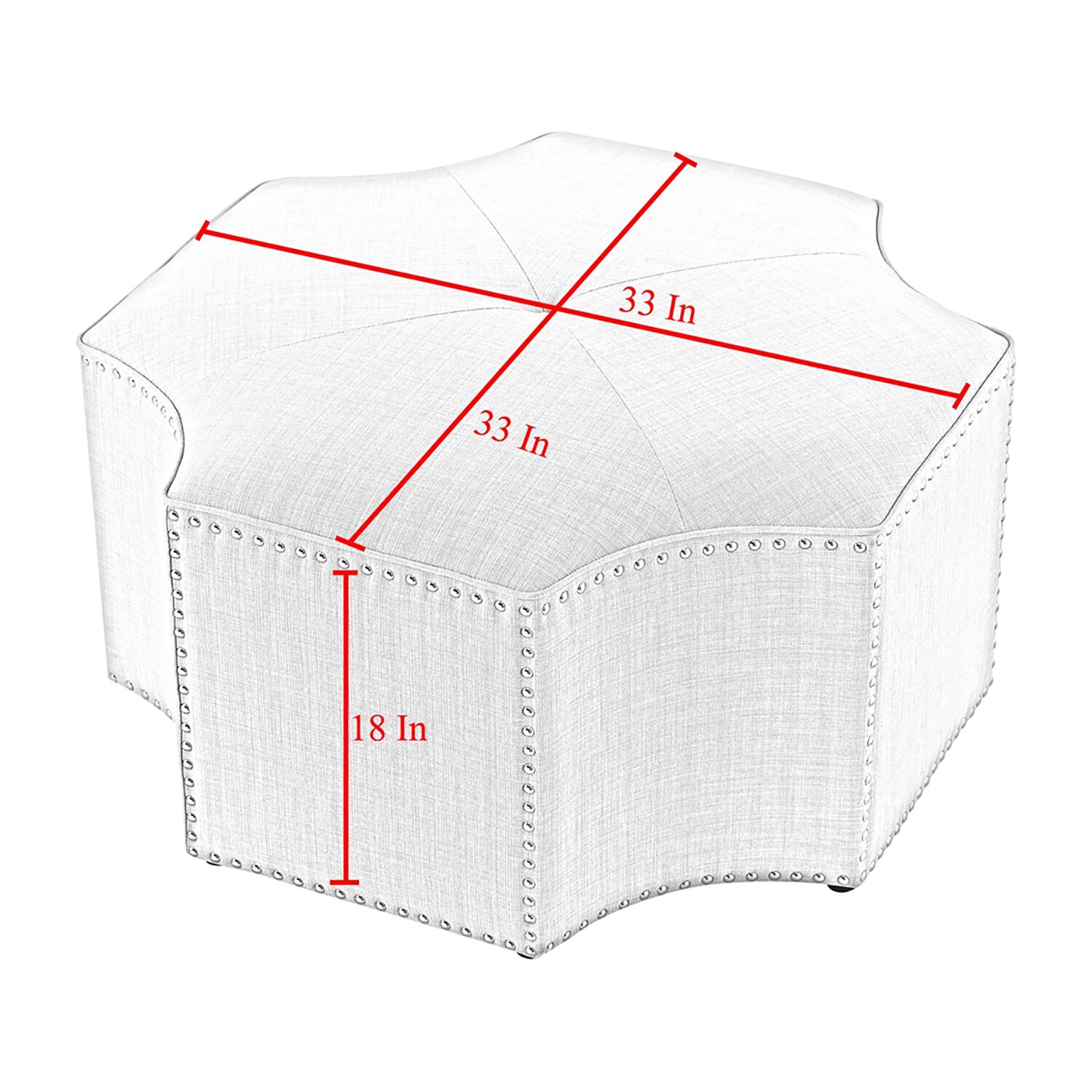 Inspired Home® Fiorella Upholstered Ottoman