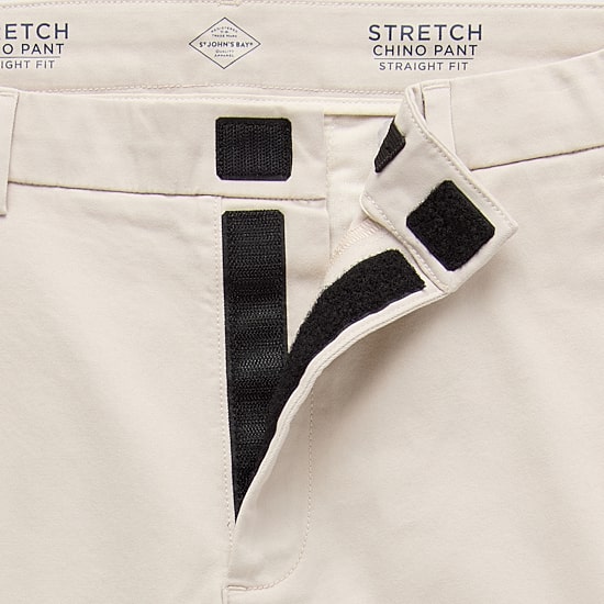 St. John's Bay Dexterity Stretch Chino Mens Adaptive Adjustable Features Easy-on + Easy-off Straight Fit Flat Front Pant