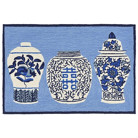 Liora Manne Frontporch Ginger Jars Indoor/OutdoorRunner Rug