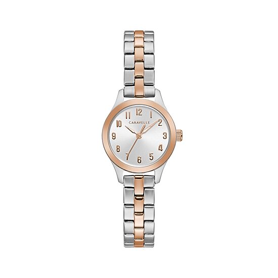 Caravelle Designed By Bulova Womens Rose Goldtone Stainless Steel Bracelet Watch 45l175