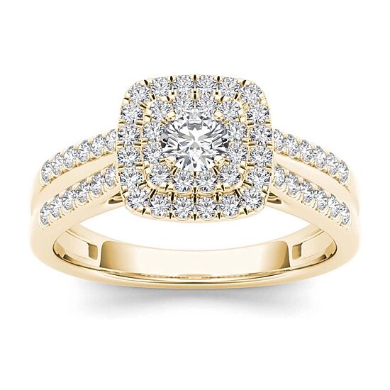 3/4 CT.T.W. Natural Diamond 10K Yellow Gold Engagement Ring
