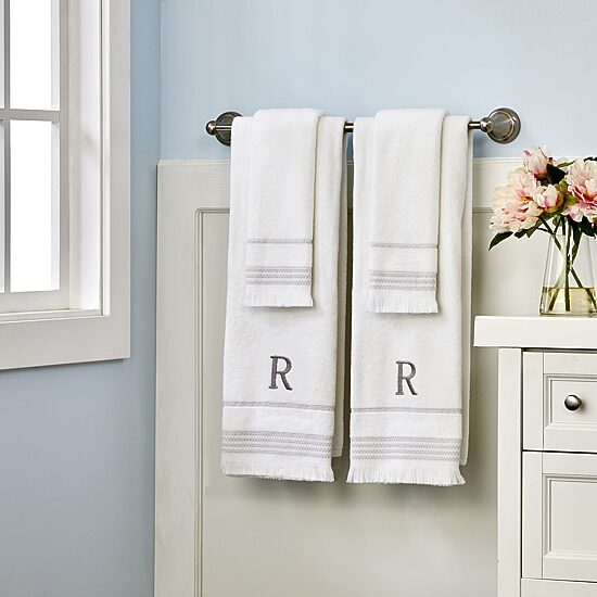 Saturday Knight Casual Monogram 2-pc. Fingertip Towel