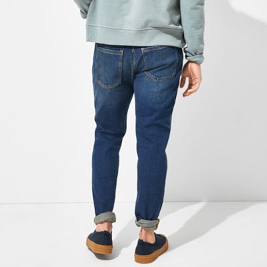mutual weave Mens Stretch Fabric Tapered Leg Regular Fit Jean