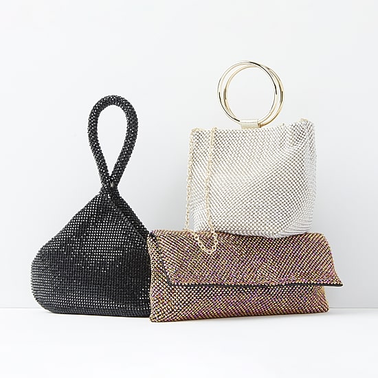 Gunne Sax by Jessica McClintock Staci Diamond Mesh Beaded Evening Bag
