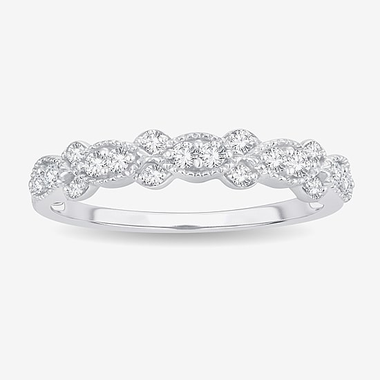1/4 CT.T.W. Natural Diamond 10K or 14K White Gold Wedding Band
