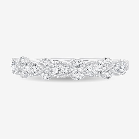 1/4 CT.T.W. Natural Diamond 10K or 14K White Gold Wedding Band