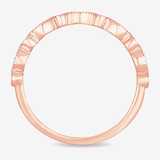 Diamond-Accent Wedding Band in 10K or 14K Rose Gold