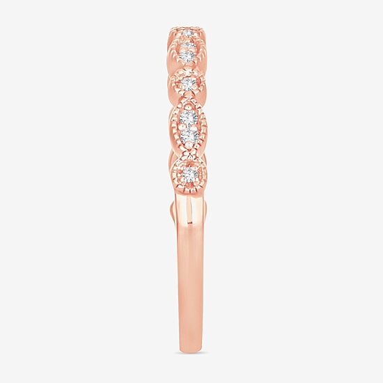 Diamond-Accent Wedding Band in 10K or 14K Rose Gold