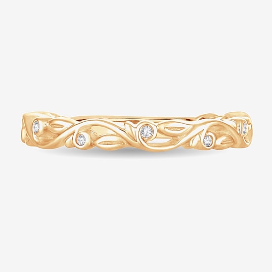 Diamond-Accent Wedding Band in 10K or 14K Gold