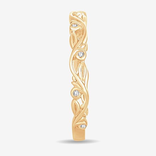 Diamond-Accent Wedding Band in 10K or 14K Gold