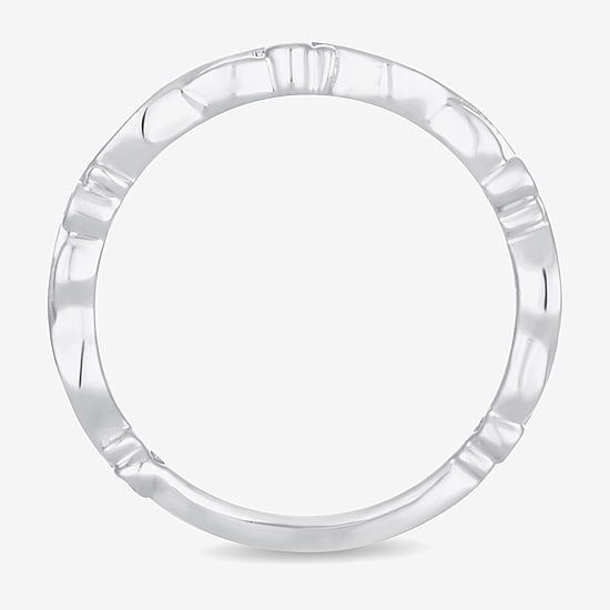 Diamond-Accent Wedding Band in 10K or 14K White Gold