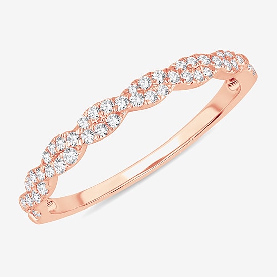 Signature By Modern Bride Womens 1/5 CT. Natural White Diamond 14K Gold Wedding Band