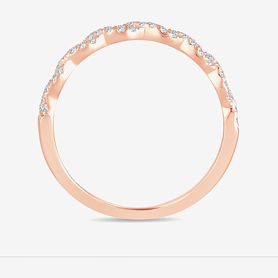 Signature By Modern Bride Womens 1/5 CT. Natural White Diamond 14K Gold Wedding Band