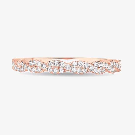 Signature By Modern Bride Womens 1/5 CT. Natural White Diamond 14K Gold Wedding Band