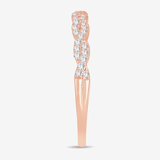 Signature By Modern Bride Womens 1/5 CT. Natural White Diamond 14K Gold Wedding Band