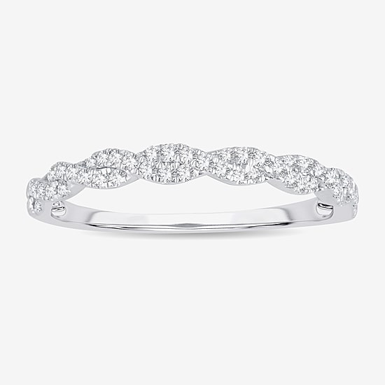 1/5 CT.T.W. Natural Diamond 10K or 14K White Gold Wedding Band