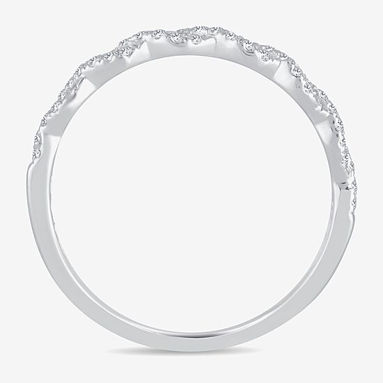 1/5 CT.T.W. Natural Diamond 10K or 14K White Gold Wedding Band