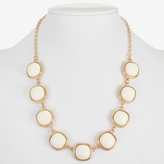 Monet Jewelry Womens Green 17 Inch Collar Necklace