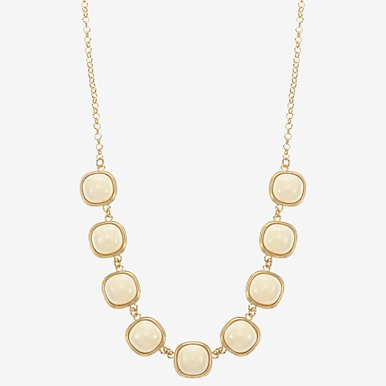 Monet Jewelry Womens Green 17 Inch Collar Necklace