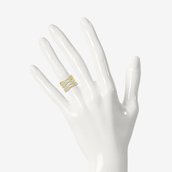 Limited Quantities! Womens 16MM 1/2 CT. T.W. Natural White Diamond 10K Gold Crossover Band