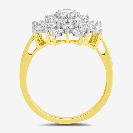 Womens 2 CT. T.W. Lab Grown White Diamond 10K Gold Cocktail Ring