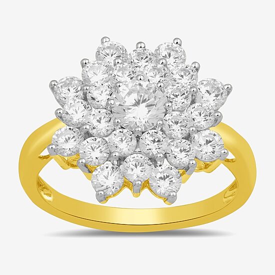 Womens 2 CT. T.W. Lab Grown White Diamond 10K Gold Cocktail Ring