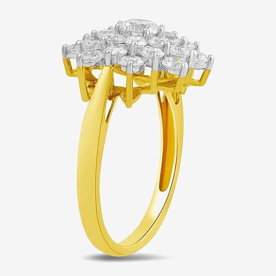 Womens 2 CT. T.W. Lab Grown White Diamond 10K Gold Cocktail Ring
