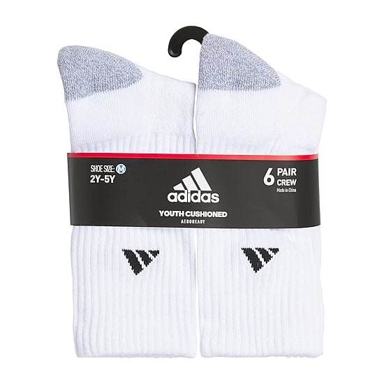 adidas Boys 6 Pair Crew Socks