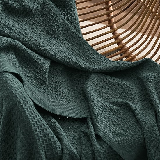 Bedsure® Cotton Solid-Waffle Midweight Blanket