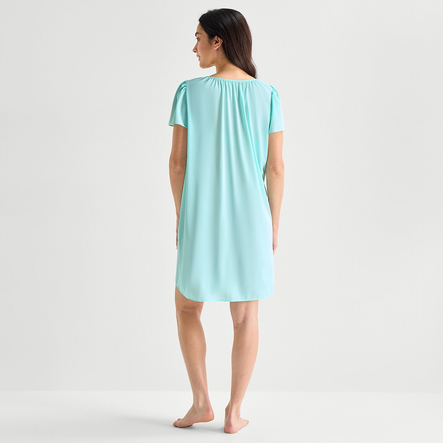 Adonna Womens Short Sleeve Round Neck Nightgown