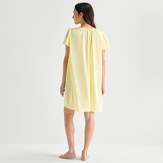 Adonna Womens Short Sleeve Round Neck Nightgown