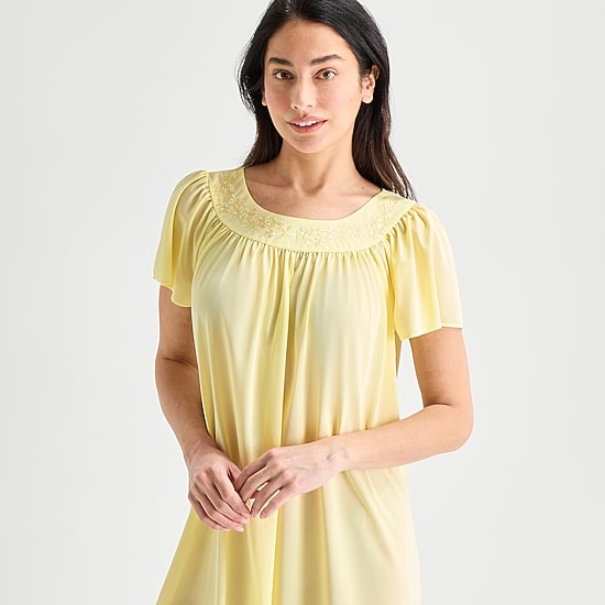 Adonna Womens Short Sleeve Round Neck Nightgown