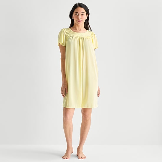 Adonna Womens Short Sleeve Round Neck Nightgown